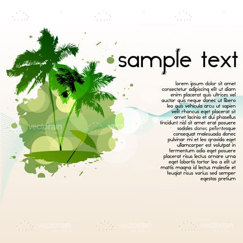 Green Palm Tree Island with Sample Text